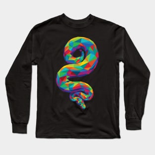 Geometric Rainbow Snake Long Sleeve T-Shirt